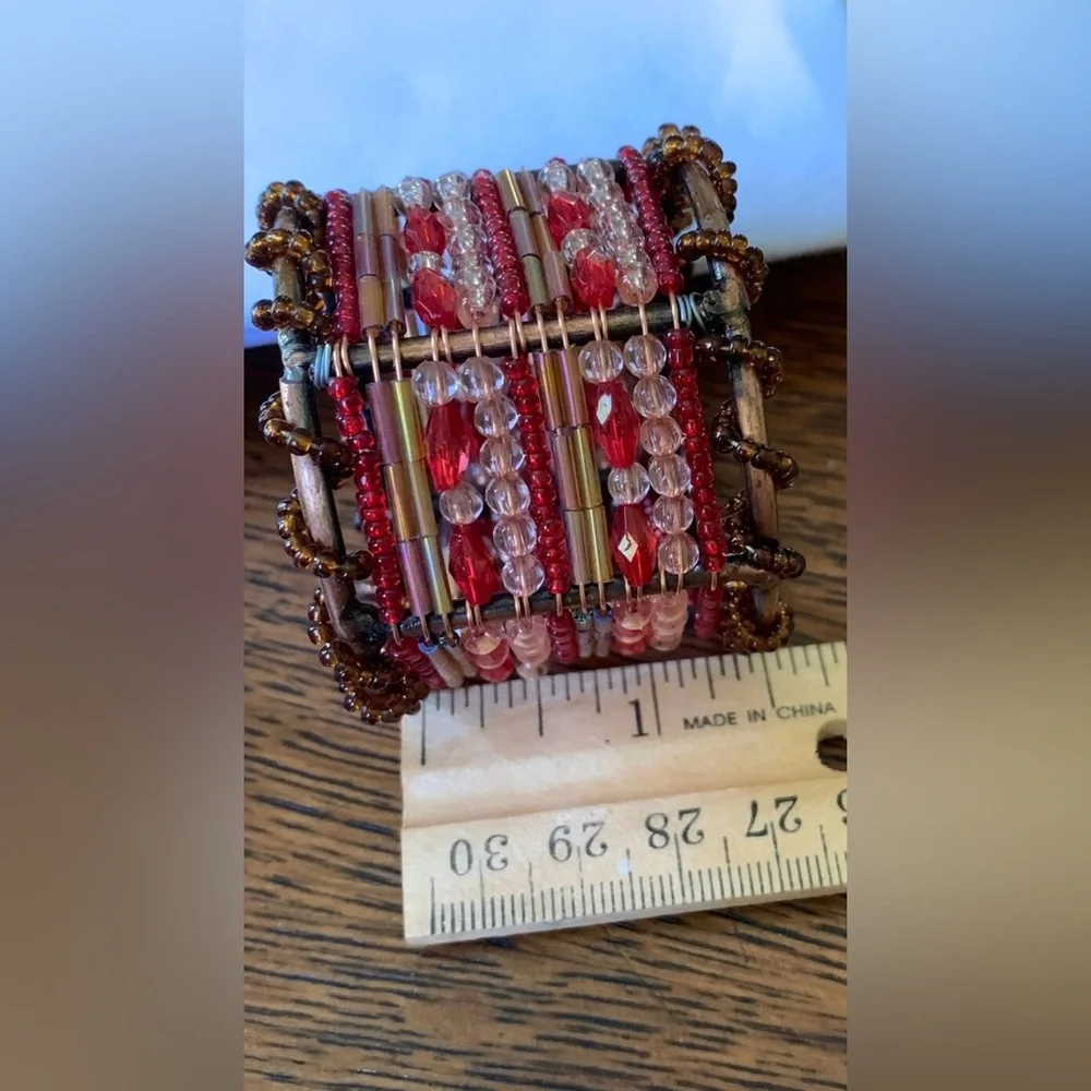 Vtg PIER ONE 4-pcs Moroccan Beaded Napkin Rings #1031245
